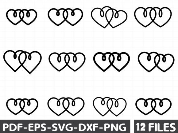 2 Hearts Svg, Double Love Hearts Svg