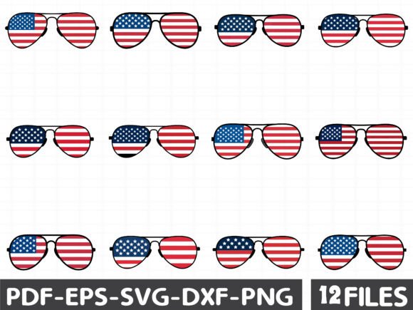 4th of July Glasses SVG