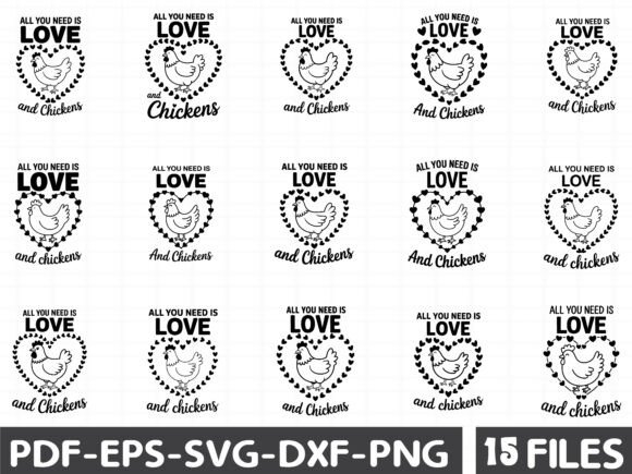 All You Need is Love and Chickens SVG