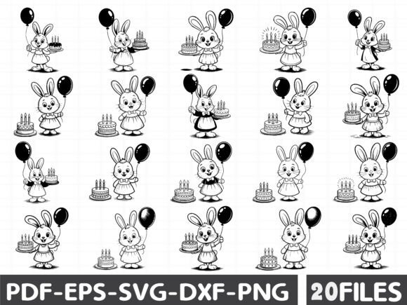Birthday Bunny Clipart Cute Party