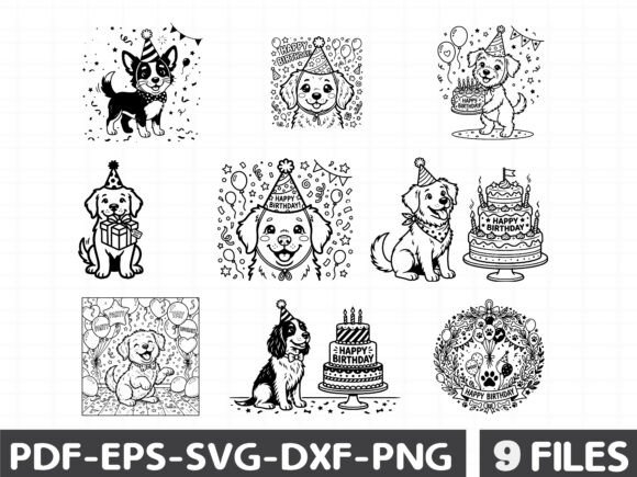 Birthday Dog SVG Clipart