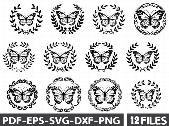 Butterfly Laurel Wreath Set
