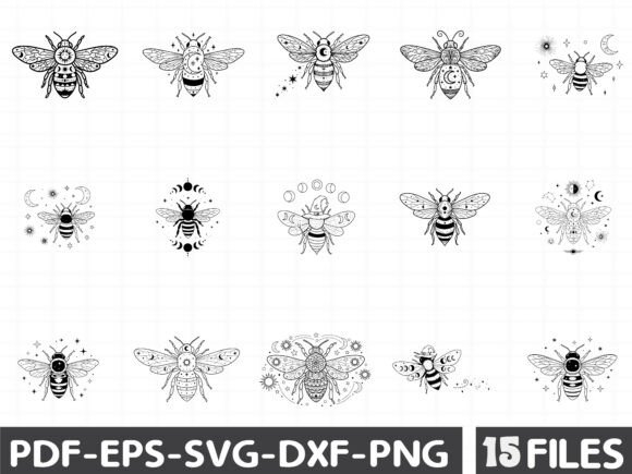 Celestial Magic Honey Bees SVG