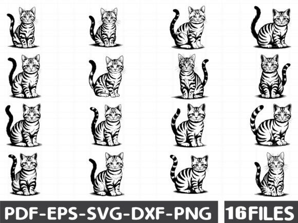 Cute Cat Graphic Illustration Svg