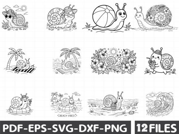 Cute Summer Snail Clipart