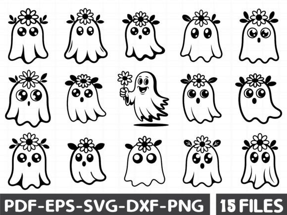 Daisy Flower Ghost SVG Bundle