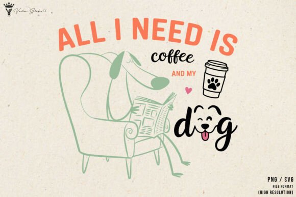 Fathers Coffee Dog SVG PNG