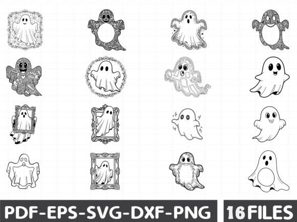 Halloween Boo Jee Ghost Hand-Drawn Frame
