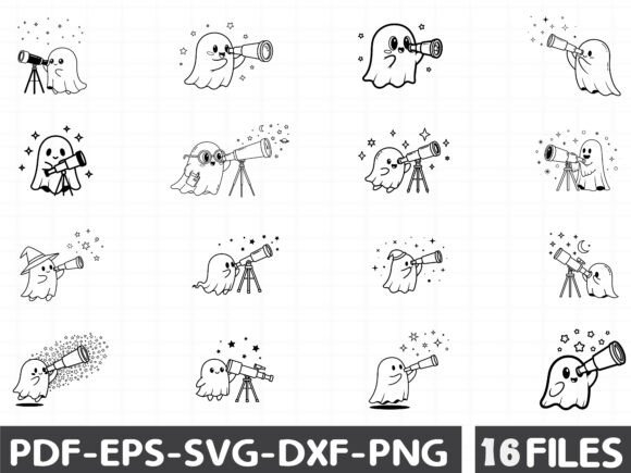 Hand Drawn Black Illustration Ghost Art