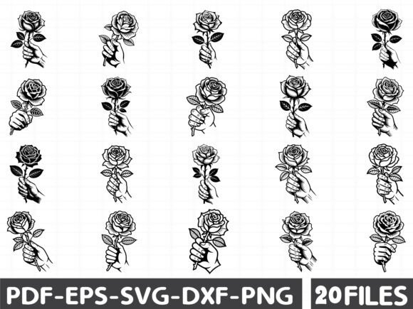 Hand Holding Rose Svg Bundle