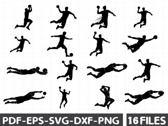 Handball Players Embroidery Design