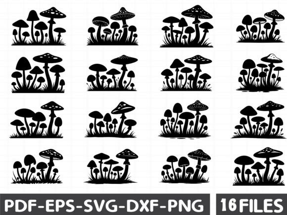 Mystic Mushrooms Clipart Set