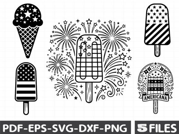 Patriotic Popsicle Ice Cream Summer SVG