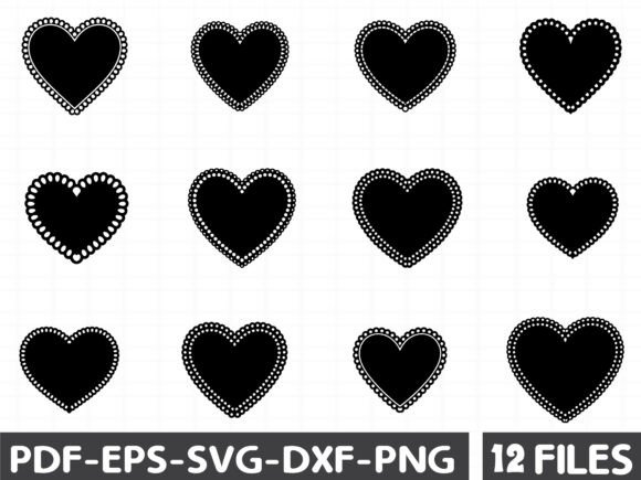 Scalloped Heart SVG, Label