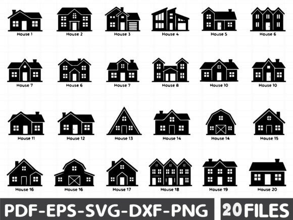 Set of House Silhouettes Collection