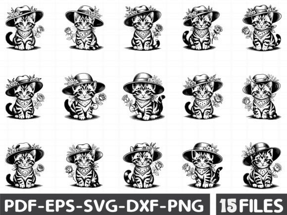 Spring Cats Clipart Bundle