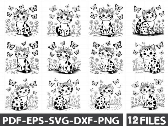Spring Cats Embroidery Design