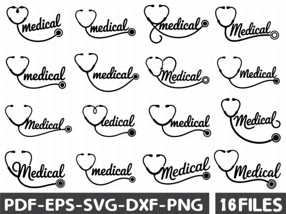 Stethoscope Heart SVG, Medical Tools SVG