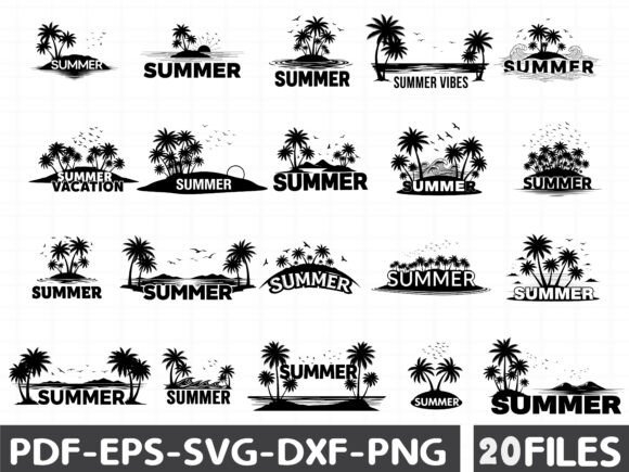 Summer Black Silhouette Vector