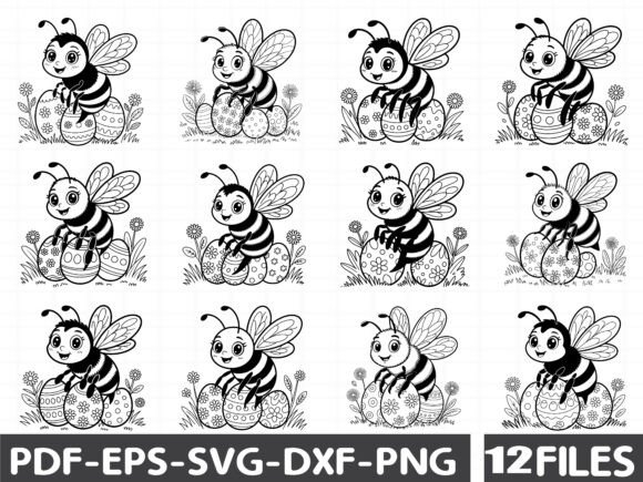 Whimsical Easter Bee Clipart Png Bundle