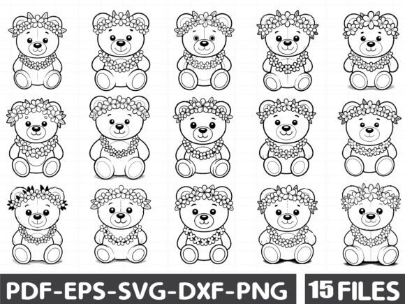 Whimsical Summer Teddy Bear Clipart